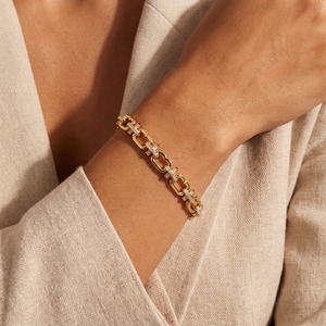 Ruby Red /CZ Crossbar Link Bracelet