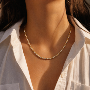 Dainty Pave Beaded Chain Necklace