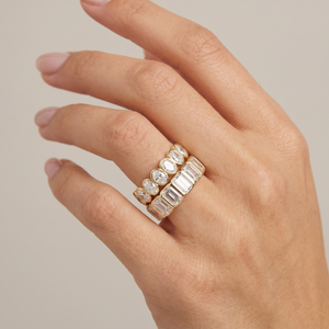 Bezel Set Oval CZ Eternity Ring