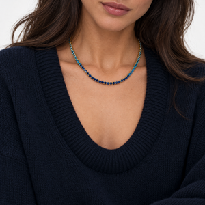 Blue Ombre CZ Tennis Necklace - Adina Eden's Jewels