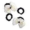 Black & White Lace Bow Hair Tie Duo