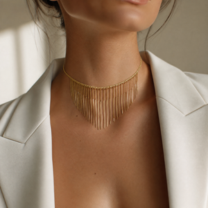 Cascading Fringe Statement Necklace - Adina Eden's Jewels
