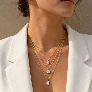 Lab Grown Diamond Pear Encased Charm 14K - Adina Eden's Jewels