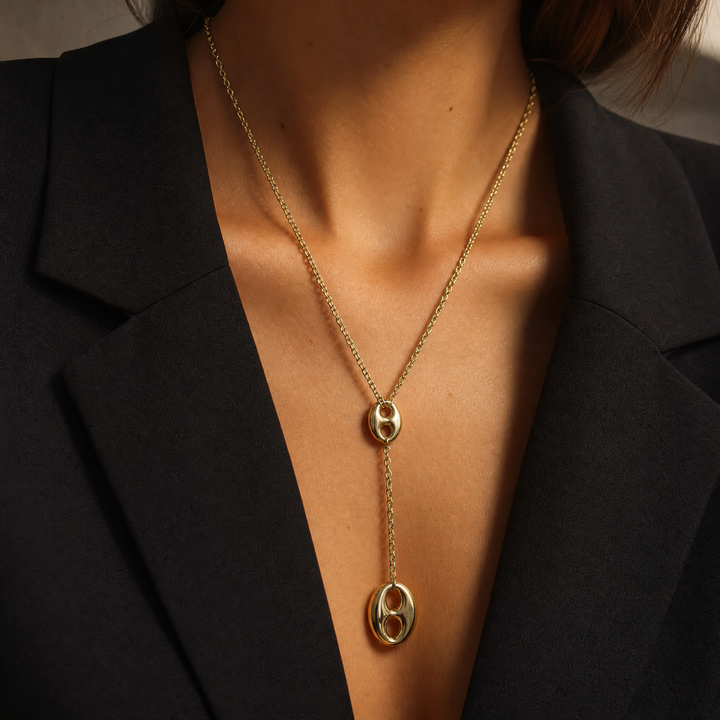 セラミックパワーギア　CPG high-grade necklace 　ゴールド Super Chunky Accent Mariner Drop Toggle Lariat – Adina Eden