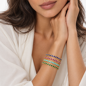 Colored Bezel Tennis Bracelet - Adina Eden's Jewels