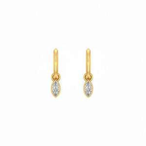 Lab Grown Diamond Encased Marquise Dangle Huggie Earring 14K