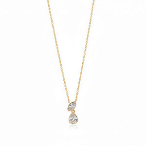 Lab Grown Diamond Marquise X Pear Drop Necklace 14K