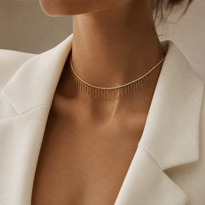 Mini Fringe Detail Choker Necklace