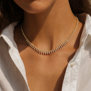 Marquise CZ Fringe Tennis Necklace