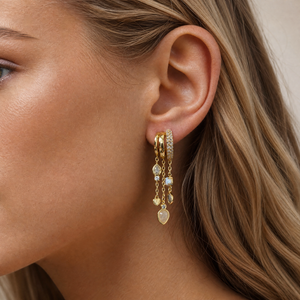 Pavé Chain Charm Drop Earring - Adina Eden's Jewels