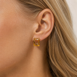 CZ Rectangle Stud Earring - Adina Eden's Jewels