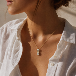 Mixed Cut CZ Drop Necklace - Adina Eden's Jewels