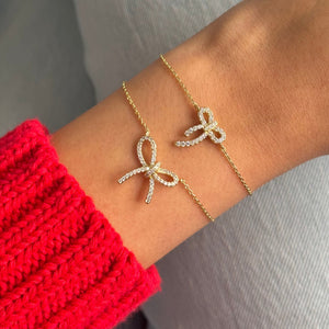  Skewed Pave Bow Tie Bracelet - Adina Eden's Jewels