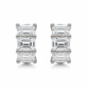 Lab Grown Diamond Emerald Tennis Huggie Earring 14K