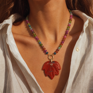 Earth Tone Beaded Clicker Necklace - Adina Eden's Jewels