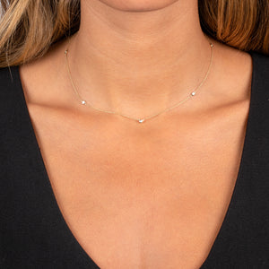  Diamond Bezel Necklace 14K - Adina Eden's Jewels