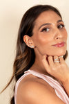  Lab Grown Diamond Solitaire Three Prong Stud Earring 14K - Adina Eden's Jewels