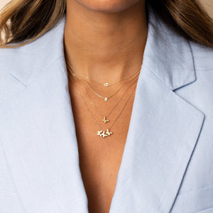  Solid Butterfly Necklace 14K - Adina Eden's Jewels