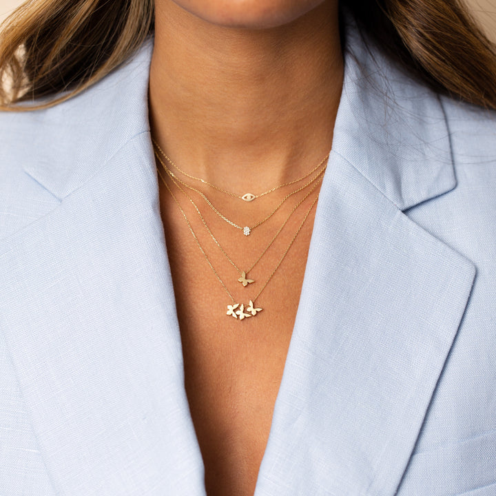  Petite Diamond Hamsa Necklace 14K - Adina Eden's Jewels