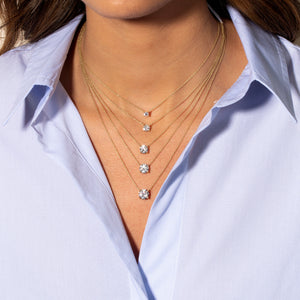  Lab Grown Diamond Round Solitaire Necklace 14K - Adina Eden's Jewels