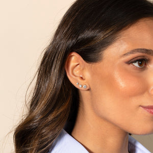  Lab Grown Diamond Solitaire Four Prong Stud Earring 14K - Adina Eden's Jewels