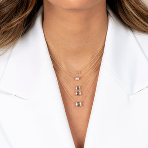  Lab Grown Diamond Emerald Solitaire Necklace 14K - Adina Eden's Jewels