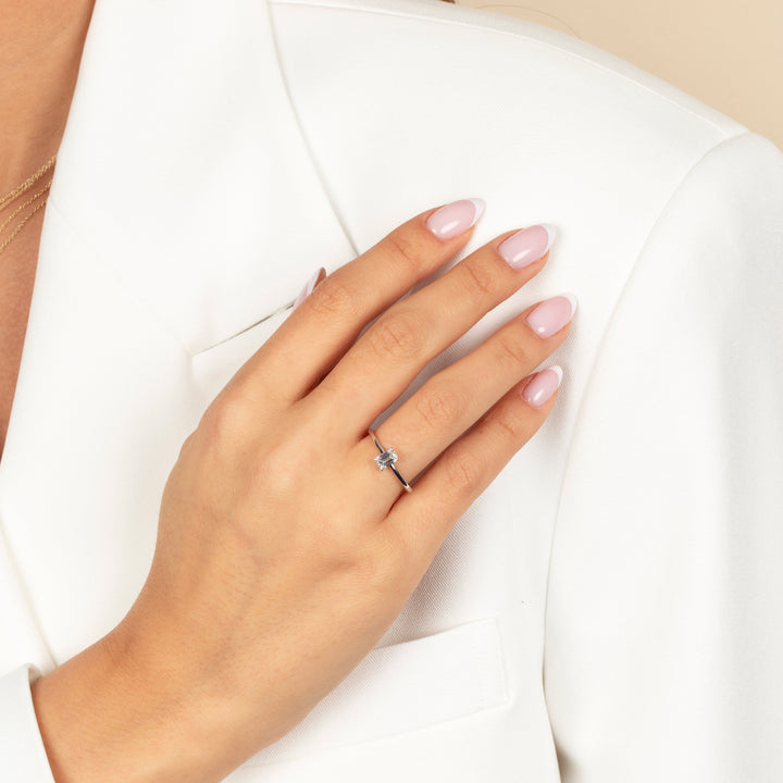  Lab Grown Diamond Emerald Engagement Ring 14K - Adina Eden's Jewels