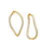 Gold Pavé Colored Squiggly Large Hoop Earring - Adina Eden's Jewels