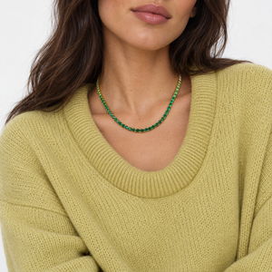 Green Ombre CZ Tennis Necklace - Adina Eden's Jewels