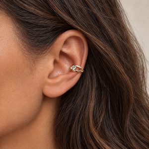 Lab Grown Diamond Heart Open-Split Ear Cuff 14K - Adina Eden's Jewels