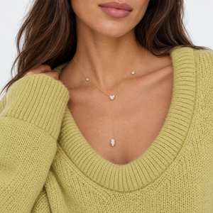 Lab Grown Diamond Marquise/Heart Lariat Necklace