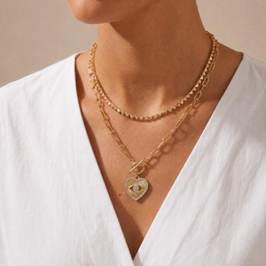 CZ Bezel Half Chain Tennis Necklace - Adina Eden's Jewels