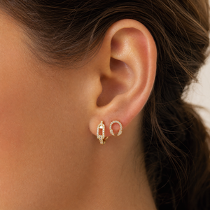 Diamond Pave Horn Stud Earring 14K - Adina Eden's Jewels