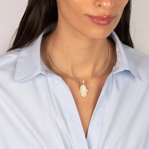 CZ Pave Hamsa Pendant Charm