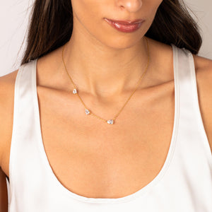 CZ Multi Pear Embedded Necklace - Adina Eden's Jewels