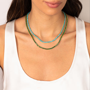 Colored CZ Tennis Necklace - Adina Eden's Jewels