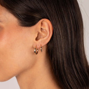 Solid Rounded Tube Hoop Earring 14K - Adina Eden's Jewels