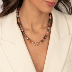 Earth Tone Beaded Clicker Necklace