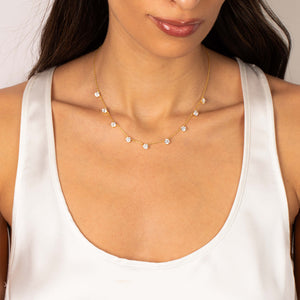 Scattered Multi CZ Solitaire Necklace