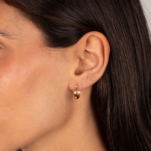 Solid Tube Hoop Earring 14K - Adina Eden's Jewels