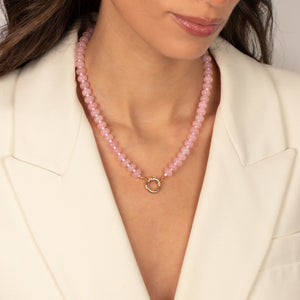Light Pink Beaded Clicker Necklace