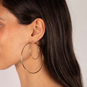 Solid Thin Tube Hoop Earring 14K - Adina Eden's Jewels