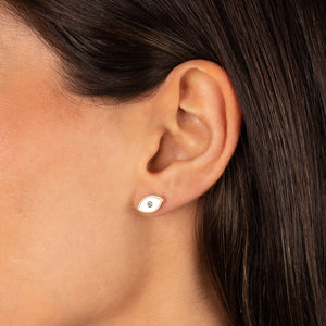 Turquoise MOP Evil Eye Stud Earring