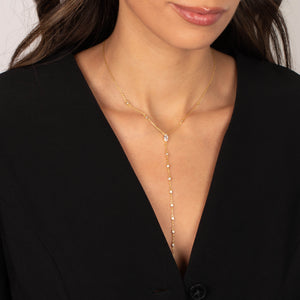 Marquise Drop CZ Lariat Necklace