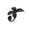 Black Pavé Fancy Flower Petal Ring - Adina Eden's Jewels