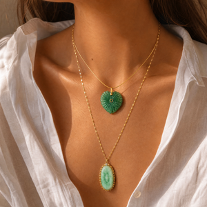 Green Crysophase Flower Emerald Charm 14K - Adina Eden's Jewels