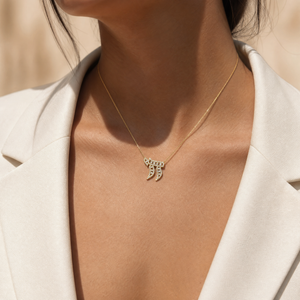 Lab Grown Diamond Pave Chai Charm Necklace - Adina Eden's Jewels