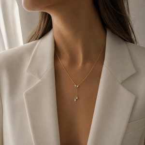 Lab Grown Diamond Multi Shape Bezel Drop Chain Lariat