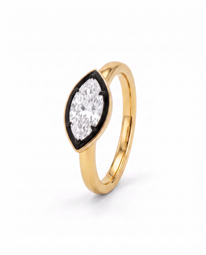 14K Gold / 3 / 2CT Lab Grown Diamond Marquise Encased East/West Pink Ring 14K - Adina Eden's Jewels