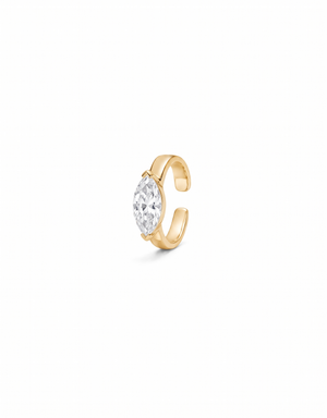 14K Gold Lab Grown Diamond Floating Marquise Solitaire Ear Cuff 14K - Adina Eden's Jewels